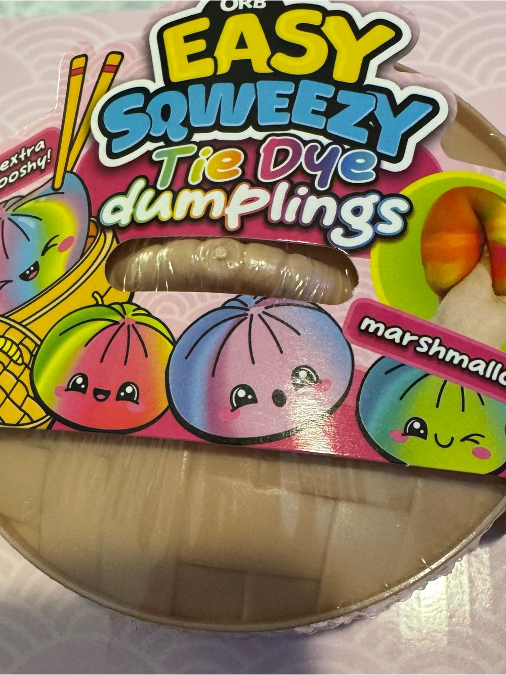 ORB Easy Squeezy Tie Dye Dumplings Plush - Marshmallow Colors brand new Gift